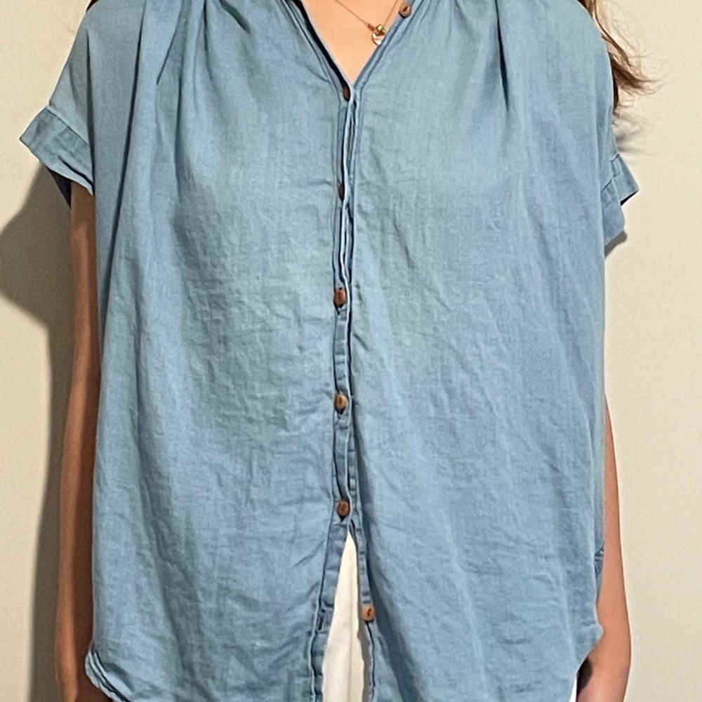Madewell blue short-sleeve top